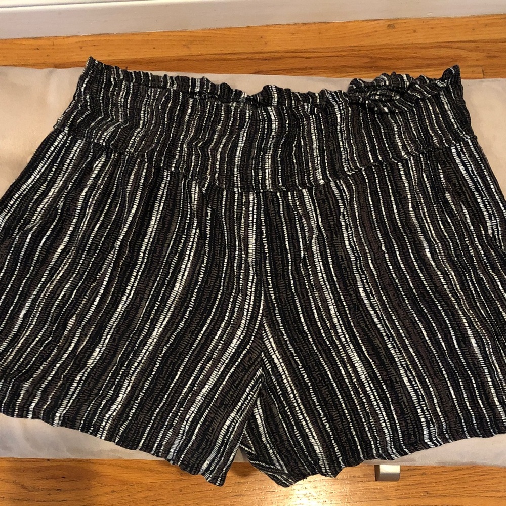 Striped Black and White Women's Shorts